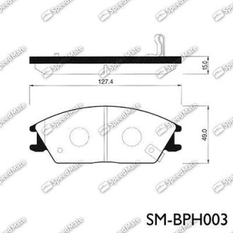 Колодки гальмівні дискові передн. HYUNDAI AVANTE, ACCENT (SPEEDMATE, Korea) SK SPEEDMATE SM-BPH003