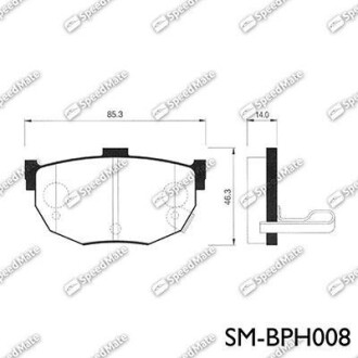 Колодки гальмівні дискові HYUNDAI AVANTE, CERATO (SPEEDMATE, Korea) SK SPEEDMATE SM-BPH008