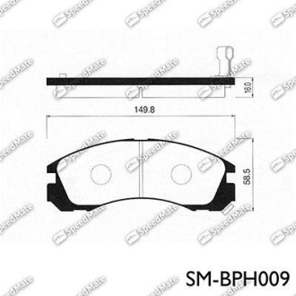 Колодки дискові гальмові HYUNDAI, MITSUBISHI LANCER, OUTLANDER передн. (SPEEDMATE, Korea) SK SPEEDMATE SM-BPH009