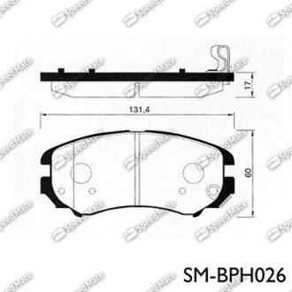 Колодки гальмівні дискові HYUNDAI TUCSON, KIA SPORTAGE передн. (SPEEDMATE, Korea) SK SPEEDMATE SM-BPH026