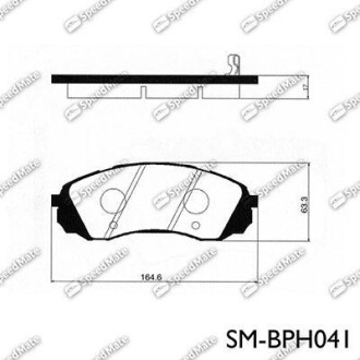 Колодки гальмівні дискові (F) HYUNDAI / KIA (SPEEDMATE, Korea) SK SPEEDMATE SM-BPH041