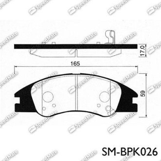 Колодки гальмівні дискові (F) KIA CERATO (SPEEDMATE, Korea) SK SPEEDMATE SM-BPK026