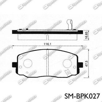 Колодки гальмівні дискові (F) KIA PICANTO, HYUNDAI i10 (SPEEDMATE, Korea) SK SPEEDMATE SM-BPK027