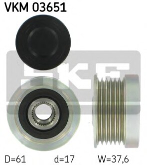 VOLVO шків генератора S60,S80,V70 II,XC70,XC90 2.0/2.9 98- SKF VKM 03651