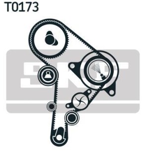 К-кт. ГРМ (рем.+3шт.ролик+кріплення) AUDI A3 1,9TDI VW 1,9TDI/SDI SEAT SKODA Octavia, Fabia SKF VKMA 01130