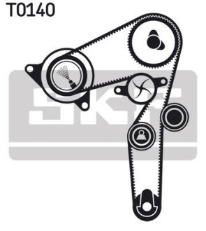 К-кт ГРМ (рем.+2 шт. ролики) Opel Astra H, Vectra C 1.9CDTI 04- SKF VKMA 02194 (фото 1)