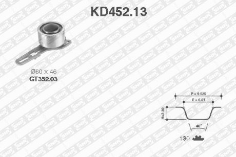 Роликовий модуль натягувача ременя (ролик, ремінь) SNR NTN KD452.13