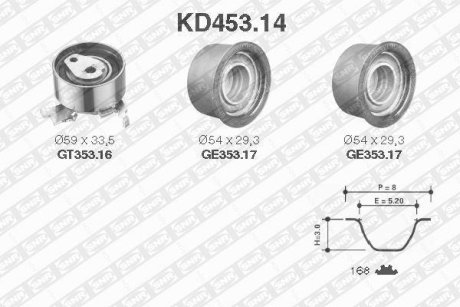 Комплект ременя газорозподільного механізму SNR NTN KD453.14