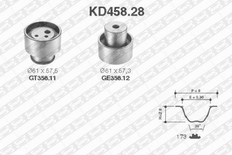 Роликовий модуль натягувача ременя (ролик, ремінь) SNR NTN KD458.28