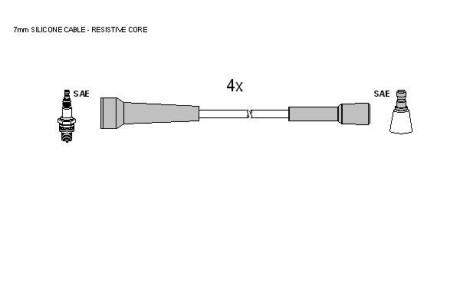 Комплект кабелiв запалювання STARLINE ZK 7004