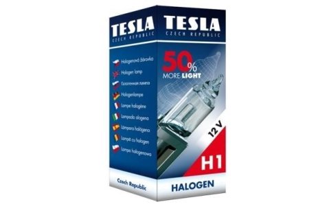 Лампа галогенная H1 12V 55W P14,5s +50% Premium TESLA B30101