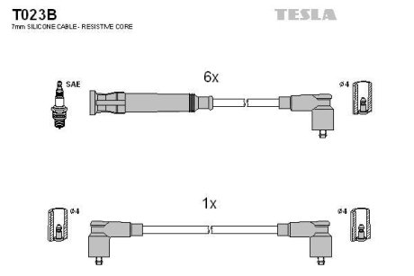 Дроти високовольтні, комплект Bmw 3 (E30), 5 (E28) BLATNA TESLA T023B