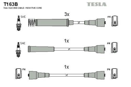 Комплект кабелiв запалювання TESLA T163B