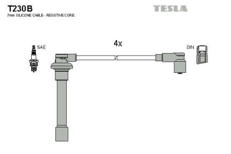 Провода высоковольтные, комплект Honda Civic V BLATNA TESLA T230B