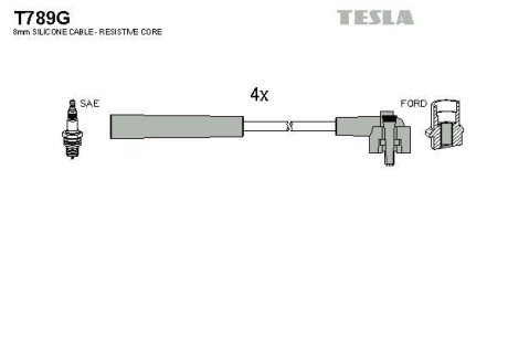 Комплект кабелiв запалювання TESLA T789G