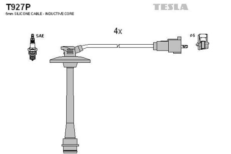 Дроти високовольтні, комплект Toyota Solara 2.2 (00-02),Toyota Solara 2.2 (98-01) BLATNA TESLA T927P