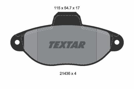 Комплект гальмівних колодок TEXTAR 2143602