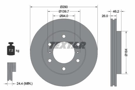 Диск гальмівний TEXTAR 92167103