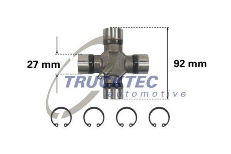 Хрестовина шарнірного вала AUTOMOTIVE TRUCKTEC 02.34.043