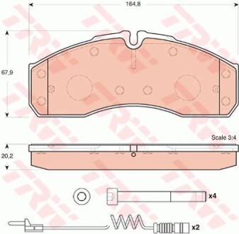 Гальмівні колодки, дискові TRW GDB1694