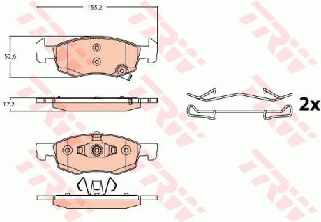 Гальмівні колодки дискові OPEL Corsa E "F "14>> TRW GDB2099