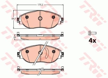 Колодки гальмівні дискові TRW GDB2114