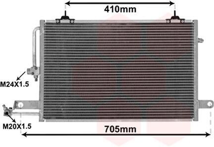 Конденсор кондиціонера AUDI 100/A6 MT/AT 90-97 Van Wezel 03005117