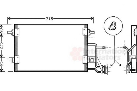 Радіатор кондиціонера A4/PASSAT 19TDI/25TDI 97- Van Wezel 03005173 (фото 1)