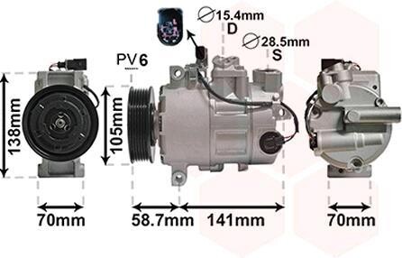 Компресор кондиціонера AUDI A4, A5, A6 00-2.0 Tdi Van Wezel 0300K279 (фото 1)