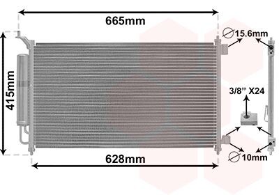 Конденсатор кондиціонера NISSAN JUKE/ MICRA/ TIIDA Van Wezel 13015251