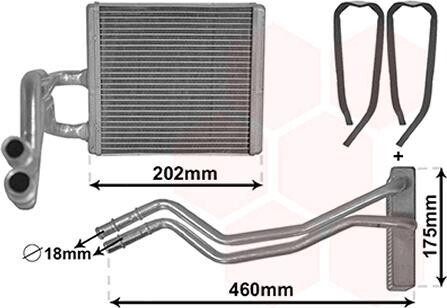 Радіатор обігрівача FIESTA VI All 08- Van Wezel 18006455
