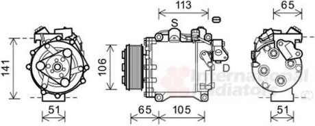 Компресор кондиціонера Van Wezel 2500K263 (фото 1)