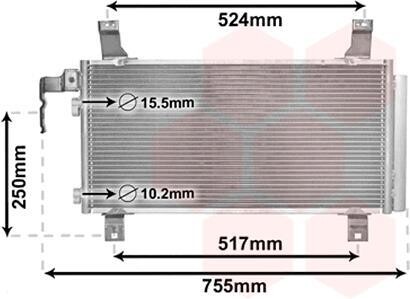 Конденсор кондиціонера MAZDA 6 ALL 02-08 Van Wezel 27005157