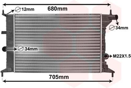 Радіатор охолодження двигуна VECTRA B 16/18/20 MT-AC Van Wezel 37002242