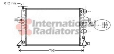 Радіатор охолодження двигуна ASTRAG 1.2/16V MT +AC 98- Van Wezel 37002255