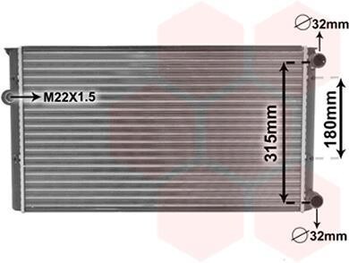 Радіатор охолодження двигуна GOLF3/VENTO MT/AT +AC 93- Van Wezel 58002105