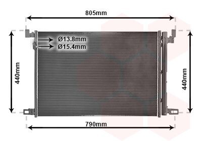 Радіатор кондиціонера AUDI A 6 / S 6 (C8) (18-) 40 TDI/ Q7 15+ Van Wezel 58015705