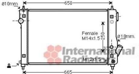 Радіатор охолодження CHEVROLET AVEO (T250, T255) (05-) 1.4 i AT Van Wezel 81002087
