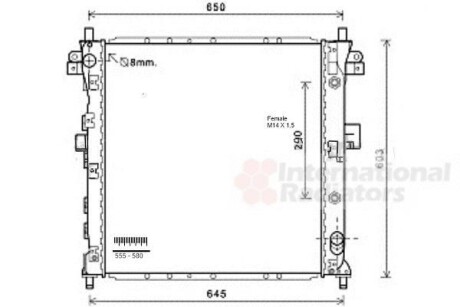 Радіатор охолодження SSANG YONG ACTYON/KYRON (05-) Van Wezel 81002105