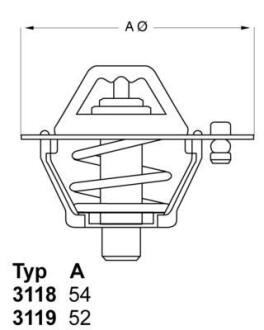 Термостат FORD; HONDA; MAZDA; MITSUBISHI WAHLER 3119.88D3 (фото 1)