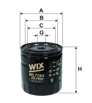 Фільтр масляний WIX FILTERS WL7183