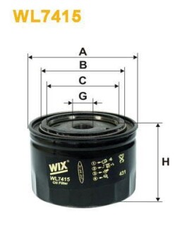 ФІЛЬТР ОЛИВИ WIX FILTERS WL7415