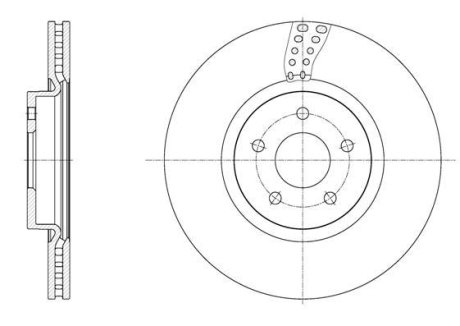 Гальмівний диск Focus/Grand Tourneo Connect/Kuga/Tourneo/Transit/V40 (05-22) WOKING D61561.10