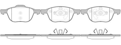 Гальмівні колодки пер.FORD C-MAX/FOCUS/MAZDA 3/5/VOLVO V40/S40/C70/C30 1.0-2.5 03-19 WOKING P11823.00