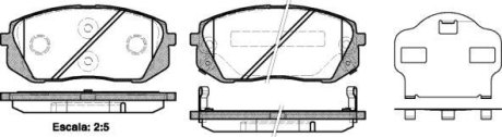 Гальмівні колодки пер. Kia Carens 07-/Sportage 04- (mando) WOKING P12023.02