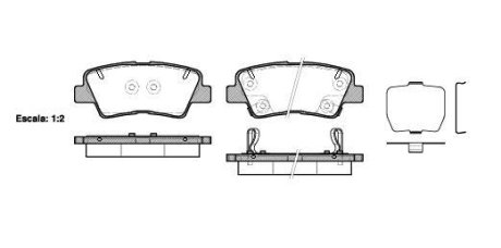 Колодки тормозные диск. задн. (Remsa) Hyundai Grandeur 2.4 11-,Hyundai Grandeur 3.0 11- WOKING P12623.02