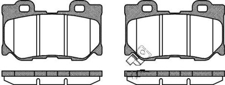 Колодки тормозные диск. задн. (Remsa) Infiniti Fx 3.0 08-,Infiniti Fx 3.5 02-08 (P12653.01) WOKING P1265301