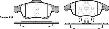 Колодки тормозные диск. перед. (Remsa) Citroen Berlingo (08-), C4 II, Peugeot Partner (08-), 5008 WOKING P13483.00 (фото 1)