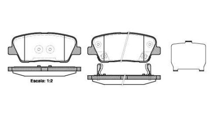 Гальмівні колодки зад. Santa Fe II/III 06-/Sorento II/III 09- (mando) (117x48,3x15,5) WOKING P13743.02