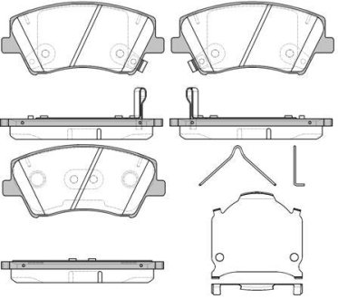 Колодки тормозные диск. перед. (Remsa) Hyundai Elantra 16> / Genesis 3,0 GDI 14> WOKING P15123.04